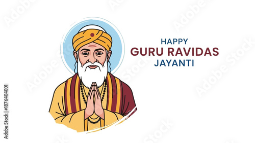 Guru Ravidas Portrait with Hands Together.