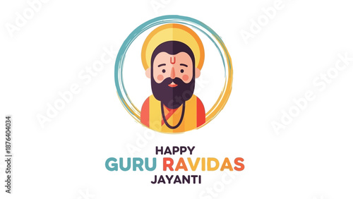 Guru Ravidas Jayanti Illustration with Bearded Man.