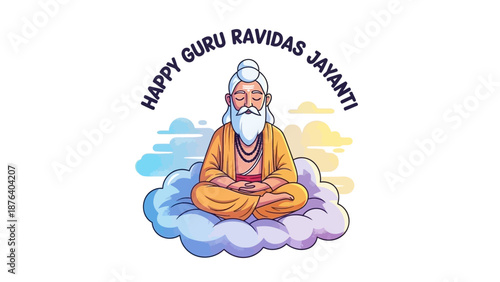 Guru Ravidas Sitting in Meditation Pose.