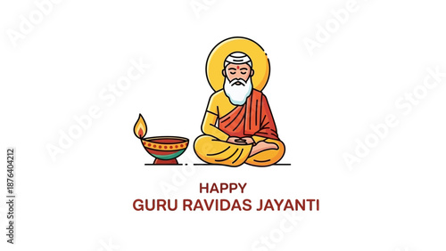 Guru Ravidas Sitting in Meditation Pose.