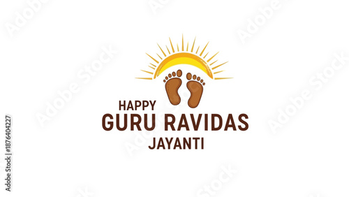 Guru Ravidas Jayanti Footprints with Rising Sun.