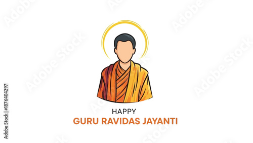 Illustration of Guru Ravidas in Robes.