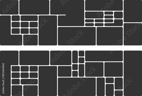 set of bento style grid layout templates for Ui Ux website design and photo collage