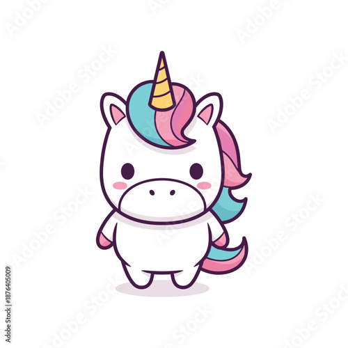 Adorable Cartoon Unicorn Illustration