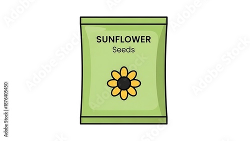 Sunflower seeds package illustration
