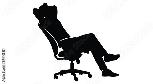 a person sitting in an office chair in a relaxed position silhouette high quality professional detailed
