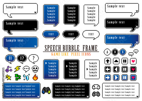 Game Like Speech Bubble & Pixel icons 7	