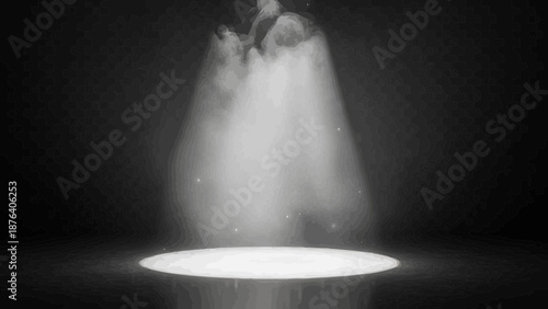 Dramatic Spotlight Illuminating a Circular Stage on Dark Background