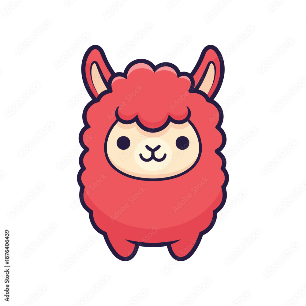 Naklejka premium Adorable Cartoon Alpaca Illustration