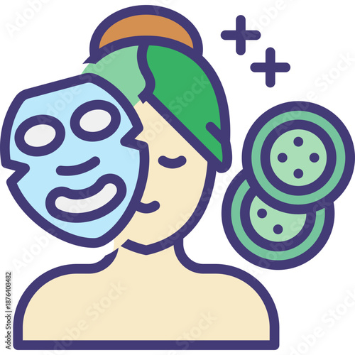 Facial Mask outlinecolor icon
