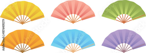 シンプルで使いやすい扇子のベクターイラストセット