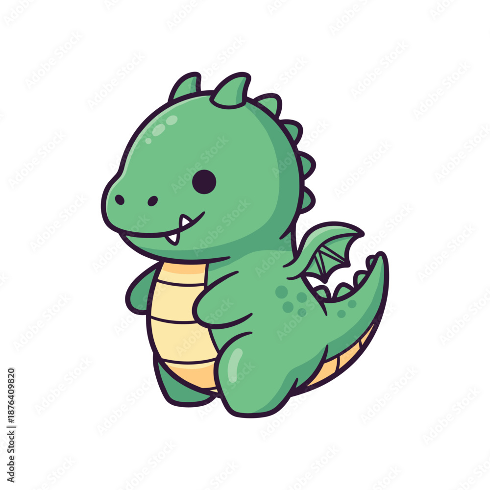 Fototapeta premium Adorable Cartoon Dinosaur Illustration