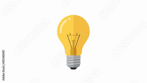 A bright yellow incandescent light bulb with a silver base and visible filament