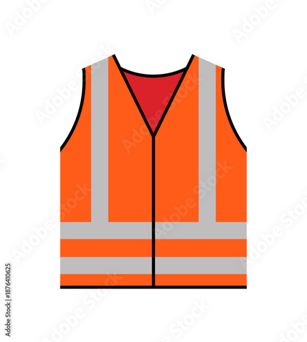 classic work safety vest hi vis viz clothing symbol icon vector isolated on transparent background