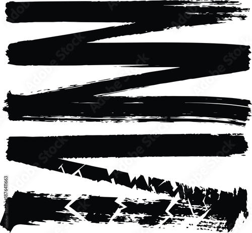 Abstract Black Brush Stroke Texture Vector Illustration for Background and Graphic Design