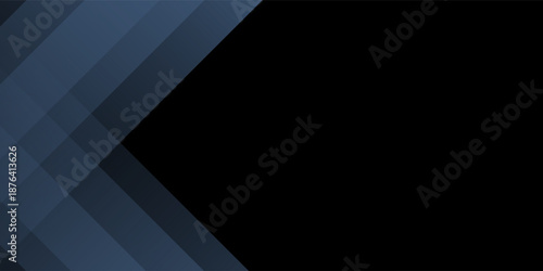 Modern black blue abstract background. Minimal. Color gradient. Dark. Web banner. Geometric shape. 3d effect. Lines stripes triangles.