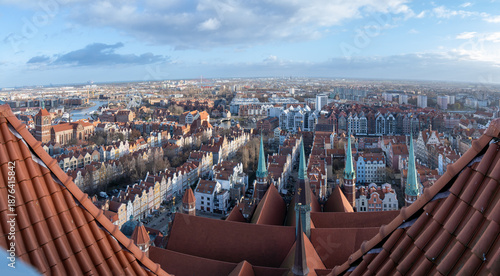 Wallpaper Mural Large aerial panoramic view of the old town in Gdansk Torontodigital.ca