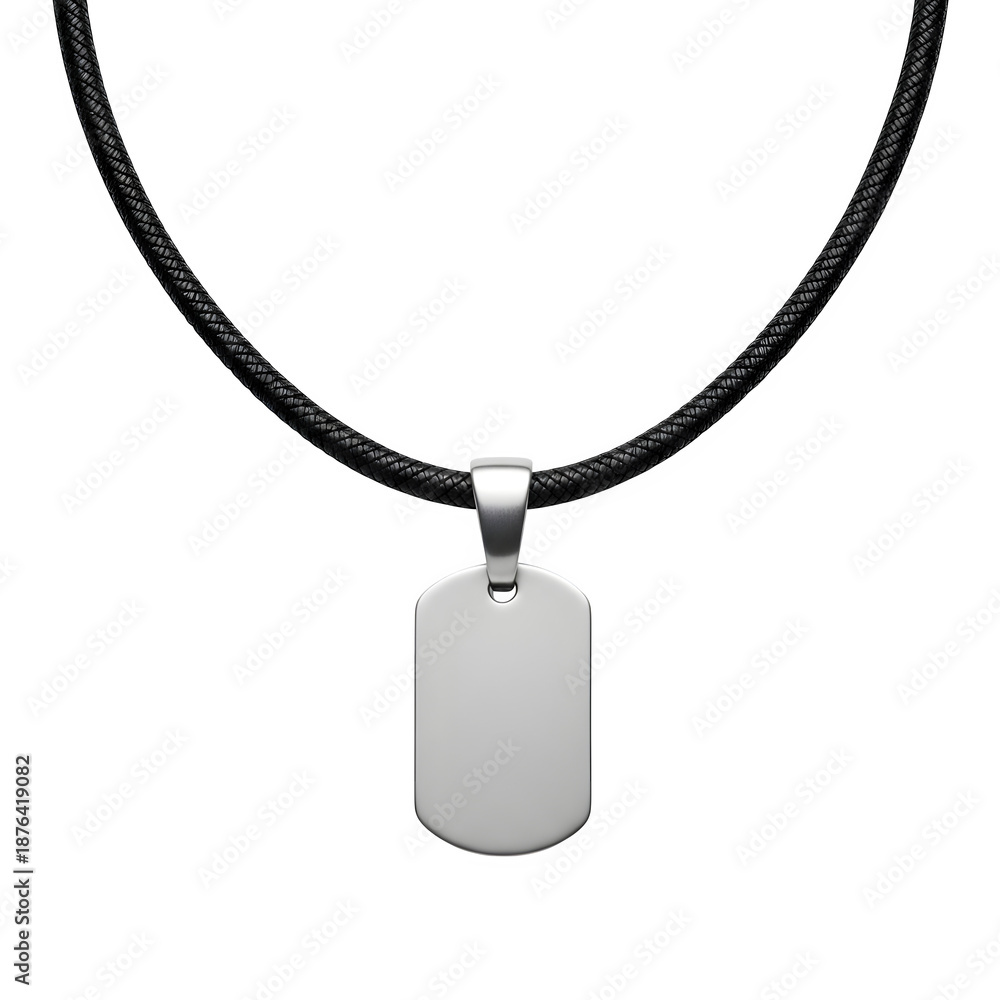 Fototapeta premium Necklace with metal pendant, elegant jewelry mockup in PNG format for branding, ecommerce, and design use. Isolated on white or transparent background. PNG format.