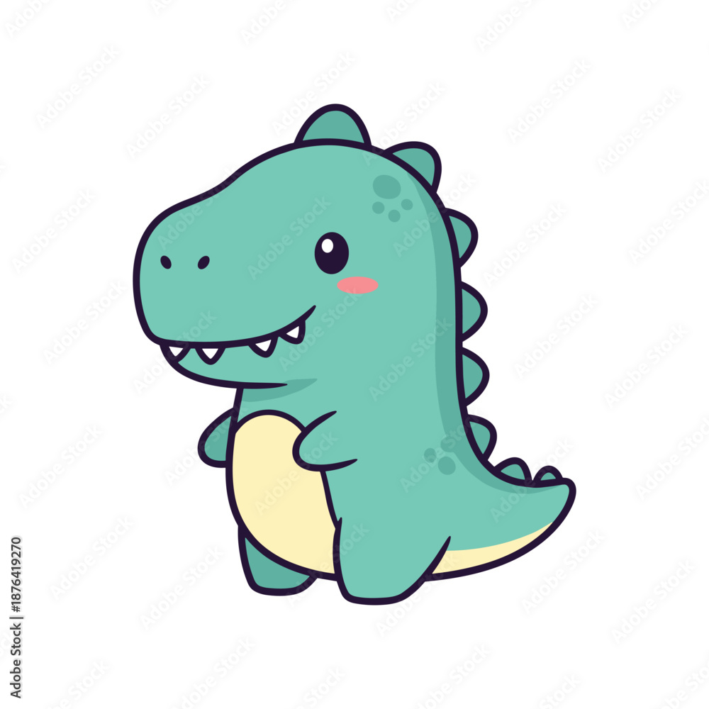 Fototapeta premium Cute Cartoon Dinosaur Illustration
