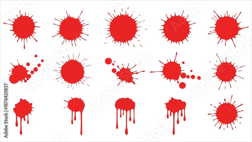 Realistic Blood Splatter & Dripping Spots Set – Bloodstains and Drops Collection..