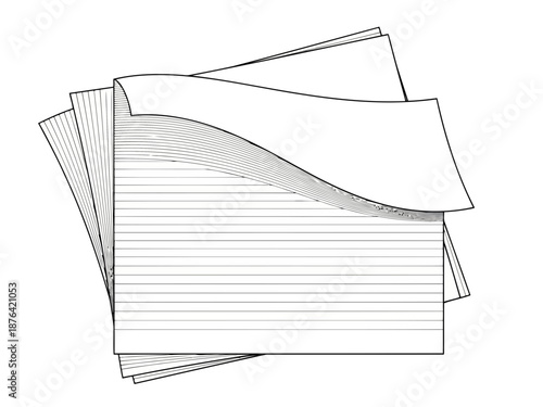 Stack of lined paper sheets for writing notes