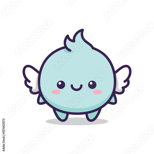 Adorable Cartoon Character with Wings Illustration