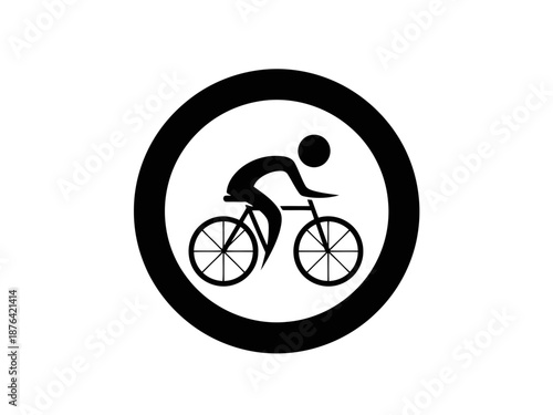 No cycling sign with a cyclist on a bicycle in a circle