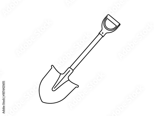 Shovel for digging and moving earth or other materials outdoors