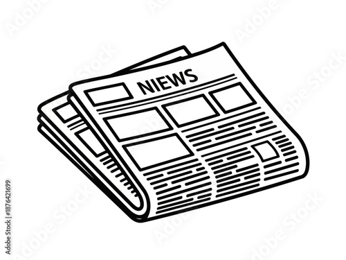 A stack of newspapers with a headline that reads niews