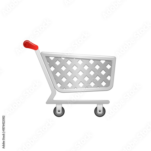 Empty shopping cart isolated on white background