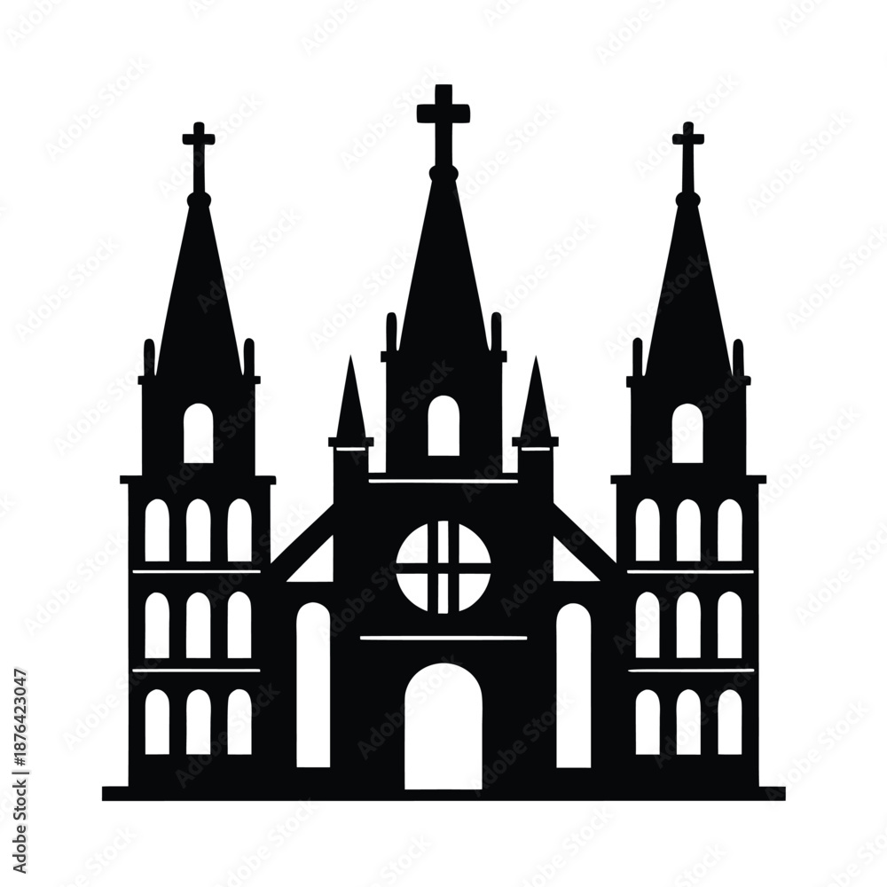 Fototapeta premium Saint Joseph Cathedral Outline Icon
