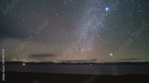 Starry Night Timelapse over Lake Puma Yumco, Tibet