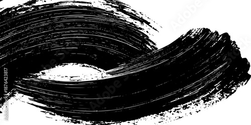 Black Hand Painted Grunge Brush Stroke Vector with Dynamic Paint Splatters Effect
Modern abstract ink stroke element for creative layouts, branding and graphic artwork.