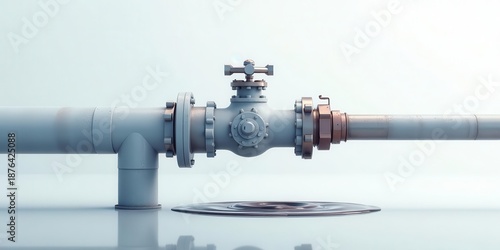 Industrial Pipe System Leak A Visual Representation of Fluid Loss and Maintenance Needs