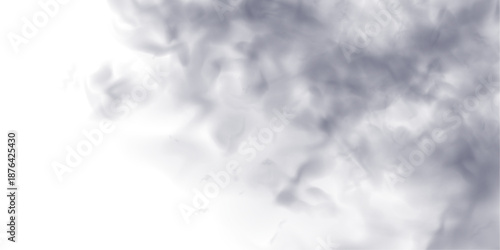 Dense gray smoke plumes on a white background. Includes soft mist, steam, and cloud layers for realistic effects. High-resolution cutout smoke and cloud PNG image vector.