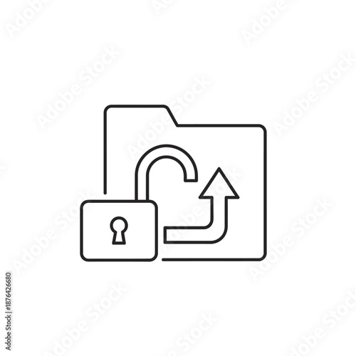 Secure Data Backup Folder with Lock Icon for Privacy Protection