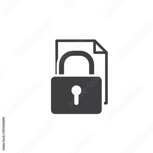 Secure Digital Document with Lock Icon for Privacy and Data Protection