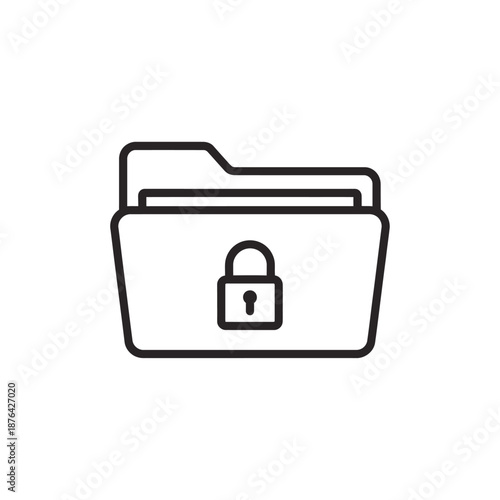 Secure Digital Folder Icon representing Data Privacy and Confidentiality