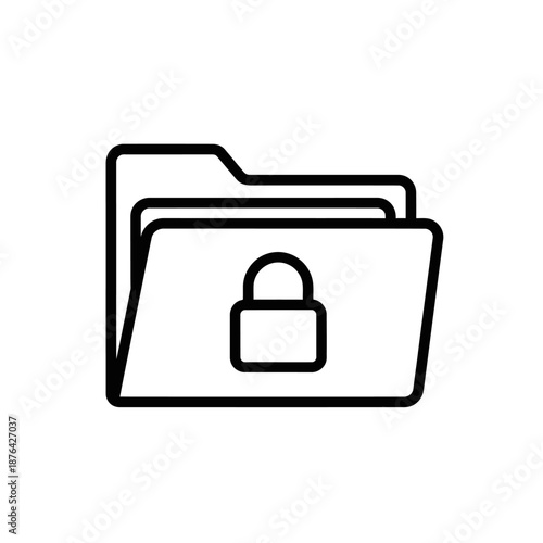 Secure Digital File Folder Icon for Data Privacy and Confidentiality