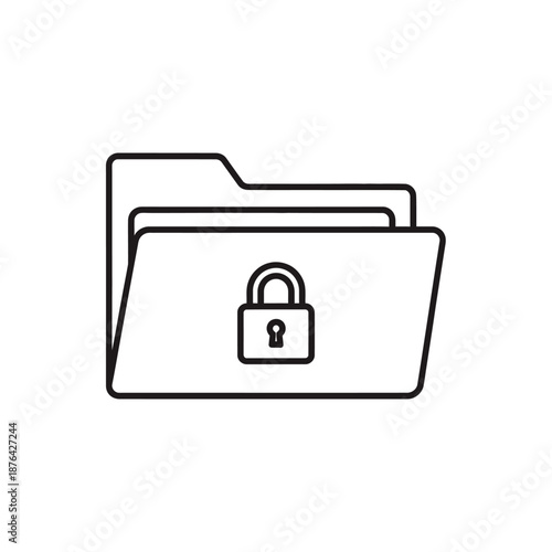 Secure Digital Folder Icon Representing Data Protection and Privacy