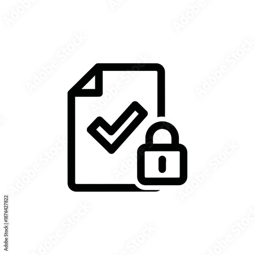 Secure Document with Lock Icon Representing Data Privacy and Confidentiality