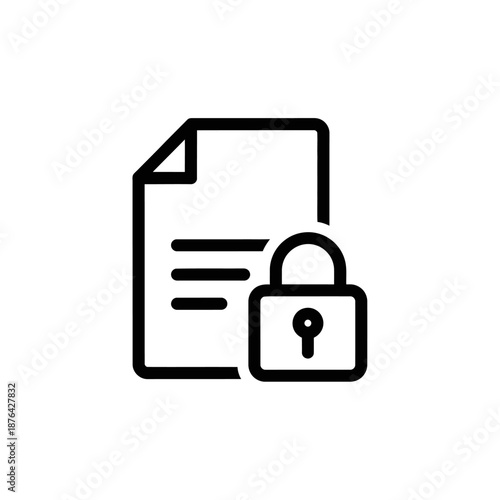 Secure Document with Lock Icon Representing Data Privacy and Protection