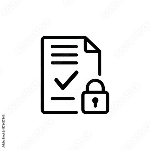 Secure Document with Lock Icon Representing Data Privacy and Protection