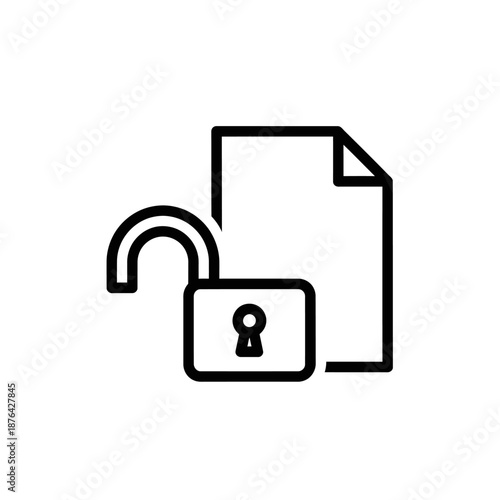 Secure Document with Lock Icon Representing Data Privacy and Protection