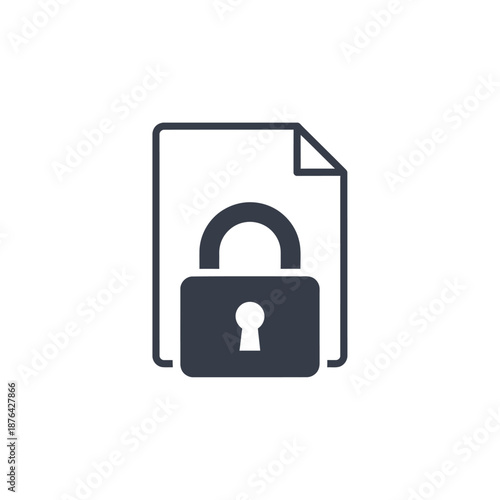 Secure Document with Lock Icon Symbolizing Data Privacy and Confidentiality