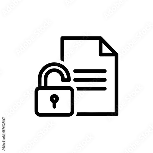 Secure Document with Lock Icon Symbolizing Data Privacy and Confidentiality for Digital Security