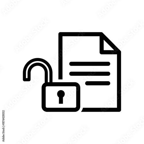 Secure Document Lock Icon Representing Data Privacy and Protection Concept