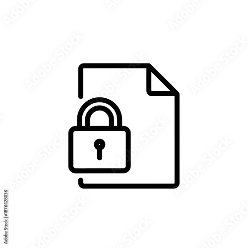 Secure Document Lock Icon Symbol for Privacy and Data Protection