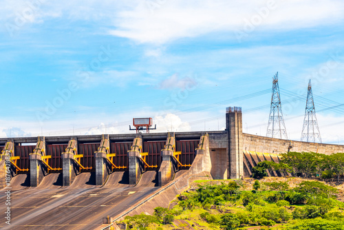 Largest dam in the world Itaipu Foz do Iguacu Brazil.