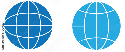 Blue Globe Icon Symbolizing Global Network, World Connectivity, and International Communication